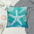 thumbnail image 2 of GOSMITH Marine Life Aqua Starfish Seashell and Coral Light Blue Throw Pillow Covers Decorate Coastal Beach House Home Living Room,Summer Beach Pillowcase, 2 of 5