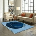 thumbnail image 4 of Gold Lines Large Area Rugs, Gradient Blue Circle Runner Rugs, Non-Slip Floor Throw Mat, Rectangle Carpet for Living Room, Bedroom, Hallway Front Entrance, Kitchen, Dining, 2' x 3', 4 of 7