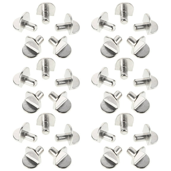 unbranded  30 Pcs Cabinet Shelf Pins Bookshelf Clips for Wood Shelving Silver