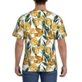 thumbnail image 3 of Bixox Men's Yellow Tulips Printed Short Sleeve Skinny Athletic T-Shirt, 3 of 6
