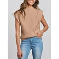 thumbnail image 3 of GXFC Women Fall Tank Sweater Sleeveless Mock Neck Solid Color Loose Knit Vest Top for Daily, 3 of 9