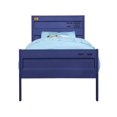 thumbnail image 2 of Bowery Hill Contemporary Low Profile Metal Full Panel Bed in Blue, 2 of 4