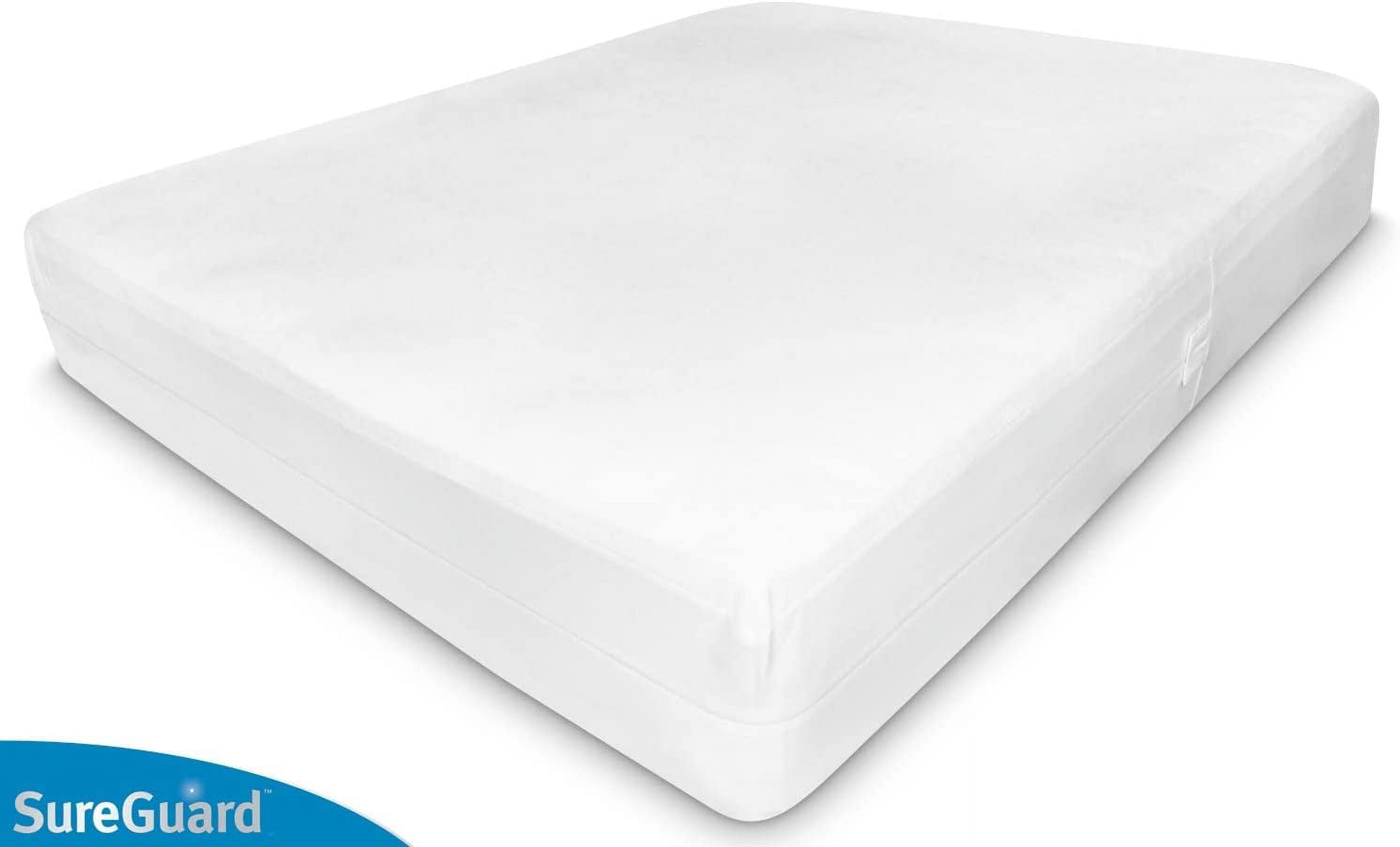 Queen (9-12 in. Deep) SureGuard Mattress Encasement - 100% Waterproof, Bed Bug Proof - Premium Zippered Six-Sided Cover
