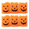 thumbnail image 3 of Vela Calabaza para Halloween Lámpara Sin Llama Accesorios Adornos Fiesta 6 Uds., 3 of 7