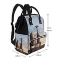 thumbnail image 2 of Balery Elephant Giraffe Mummy Backpack - Waterproof Twill Canvas, Large Capacity Diaper Bag with Multiple Pockets and Adjustable Straps, 2 of 6