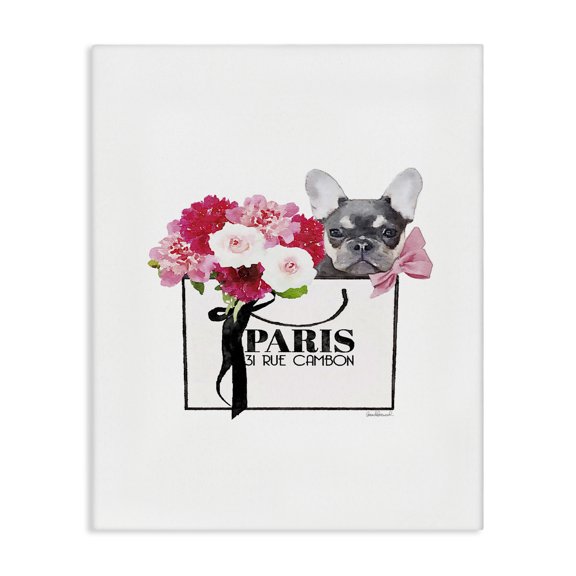 Stupell Industries Art Deco Fashion Bag Flowers & Dog Canvas Art, 16 x 20, by Amanda Greenwood