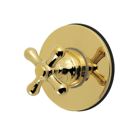 Kingston Brass KS4032AX Restoration Single-Handle Six-Way Diverter Valve with Round Trim Kit, Polished Brass