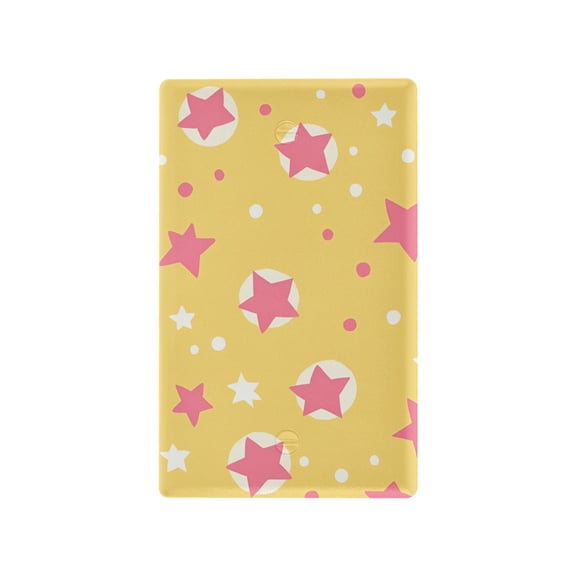 Yayeee Blank Wall Plate Cover 1-Gang 4.5"x2.7" Home Unused Decorative Outlet, Yellow Stars