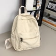 thumbnail image 3 of Retro Canvas Backpack Solid Students Versatile Rucksack Japanese College Small Shoulder Bag Simple School Bags for Teenage Girls Blue, 3 of 6