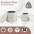 thumbnail image 2 of Modern Storage Ottoman Set of 2, Upholstered Velvet Stool with Removable Lid, Foot Rest Stool for Living, Bedroom, Dressing Room, Ivory, 2 of 7
