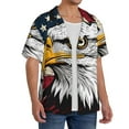 thumbnail image 4 of Honeii 's American Bald Eagle for men's short-sleeved button-up collared shirt featuring a pocket, perfect for beach vacations, and travel adventures., 4 of 5