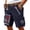 Navy, variant on Us 250th Anniversary God Bless America Cargo Shorts with Cross Flag Design and Relaxed Fit, Awesome For Church Picnics Memorial Services Army Green L