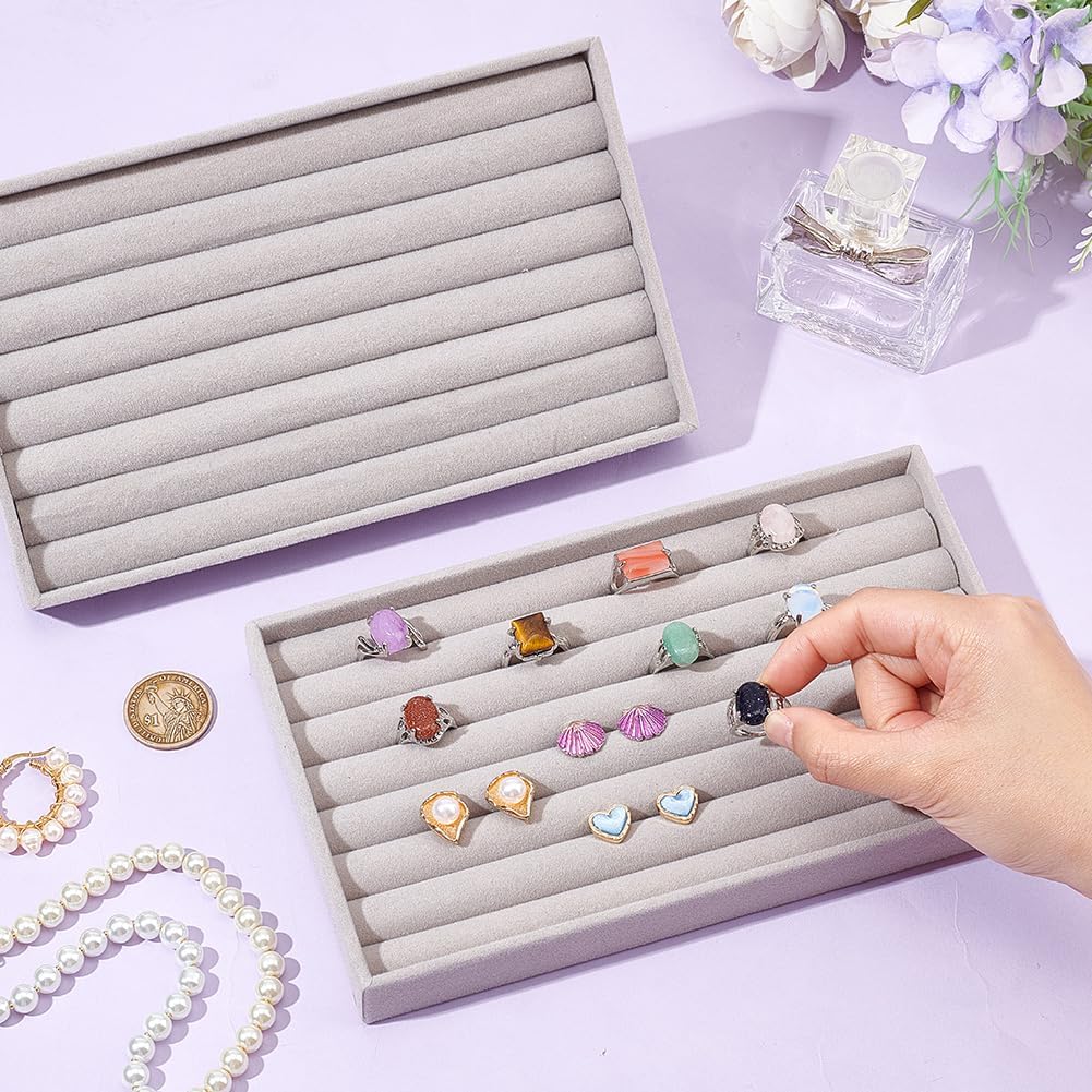 Ring Display Box Mit 7 Fächern - Schmuck Organizer Für 50-70 Ringe