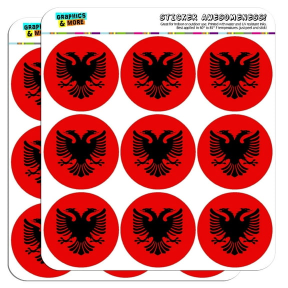 Albanian National Country Flag 2" Scrapbooking Crafting Stickers