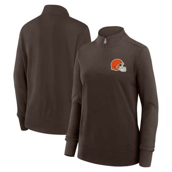 Women's Logo Athletic Brown Cleveland Browns Velocity Quarter-Zip Jacket
