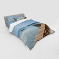 thumbnail image 3 of Ambesonne Nautical Bedding Set 3 Pcs, Wooden Bridge to Sea, Twin XL, Blue Brown, 3 of 3