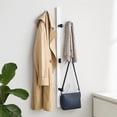 thumbnail image 6 of Benjara 34" Wall Mounted Coat and Hat Rack with 8 Hooks- Silver Metal Frame, 6 of 9