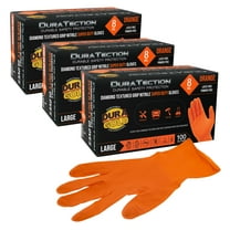 Dura-Gold Duratection 8 Mil Orange Super Duty Diamond Textured Nitrile Disposable Gloves, 3 Boxes of 100, Large - Latex Free, Powder Free, Food Safe, Safety Protection Work Gloves, Industrial