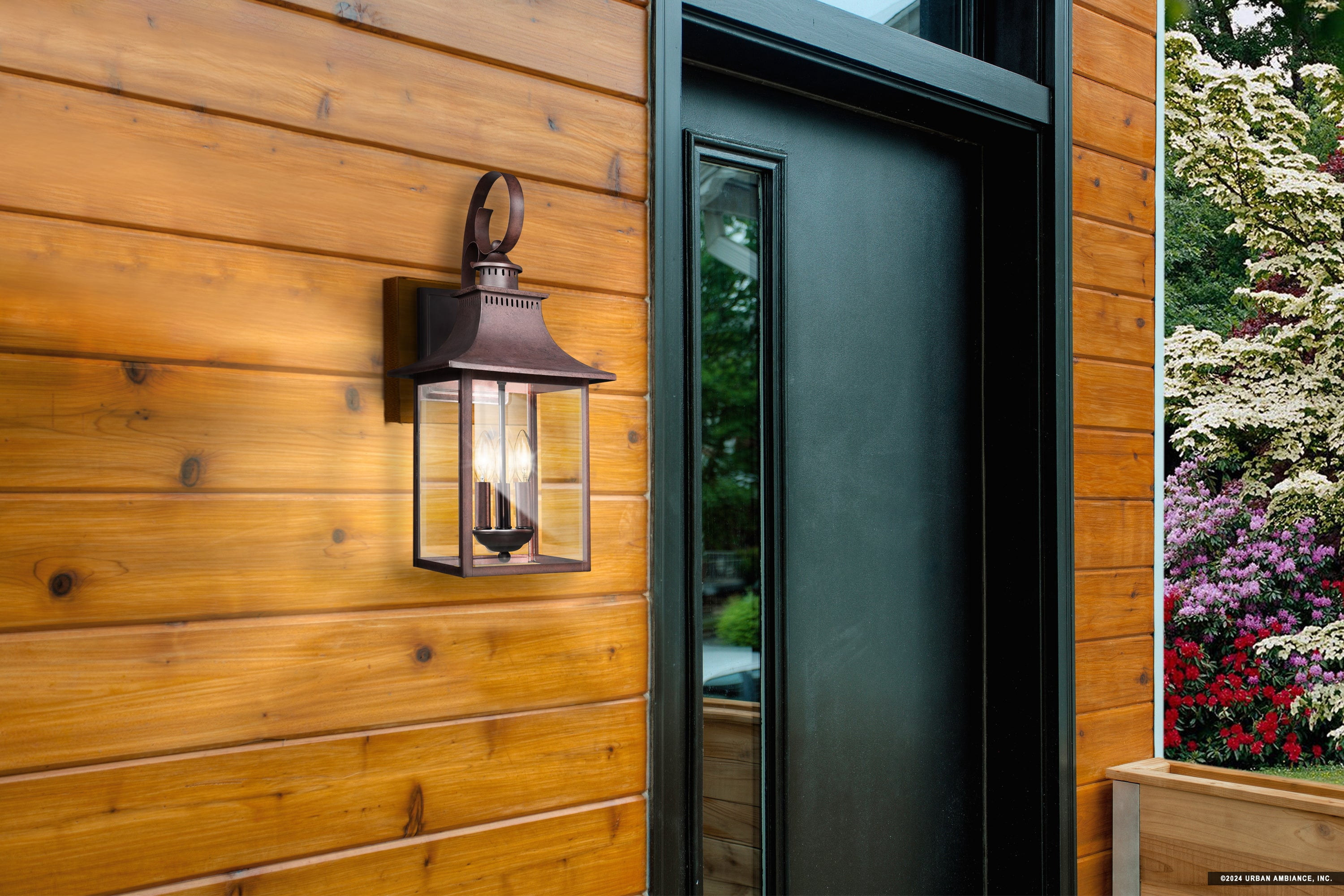 Luxury English Country Wall Sconce, Large Size: 23.25''H x 10.00''W, with Old World Style Elements, Copper Bronze Finish, UQL1754 from the Viersen Collection by Urban Ambiance
