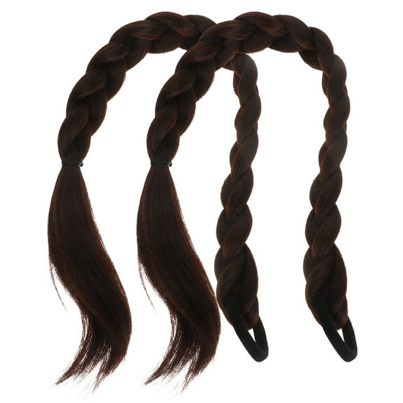 KALLORY Brown Ponytail Extension 1 Pair with Elastic Band Synthetic Hair for Natural and Stylish Hair Look