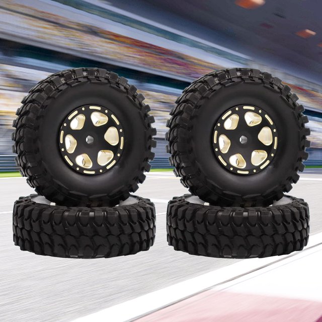 4 Uds. Llantas de rueda sobre orugas, accesorios para neumáticos, juego de llantas de rueda de 1,0 pulgadas para coche RC 1/24 Ehuebsd libre de BPA