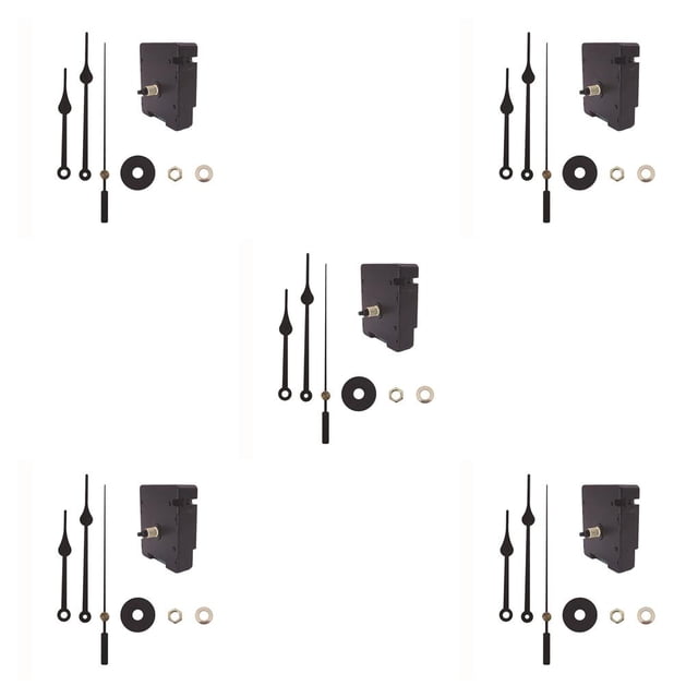 QualitChoice Modern Hanging Household Cross Stitch Clock Swing Repair Quartz Clocks Pendulum Movement Parts Part Shaft for Clockwork Tools Black 5Set
