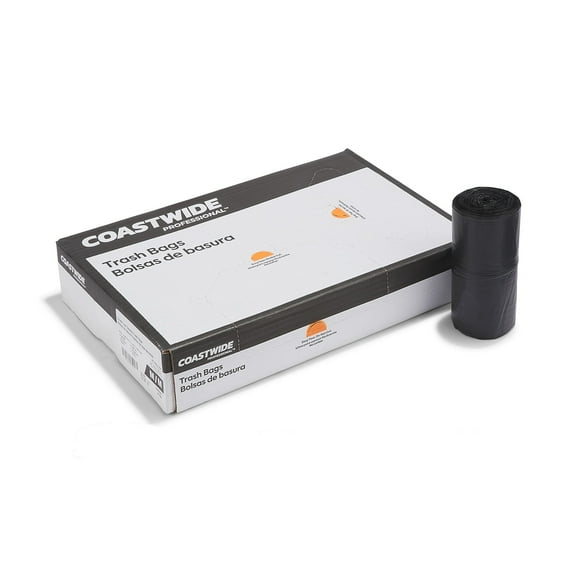 Staples Coastwide Professional AccuFit 23 Gallon Trash Bag 28" x 45" Low Density 0.9 mil Black 200