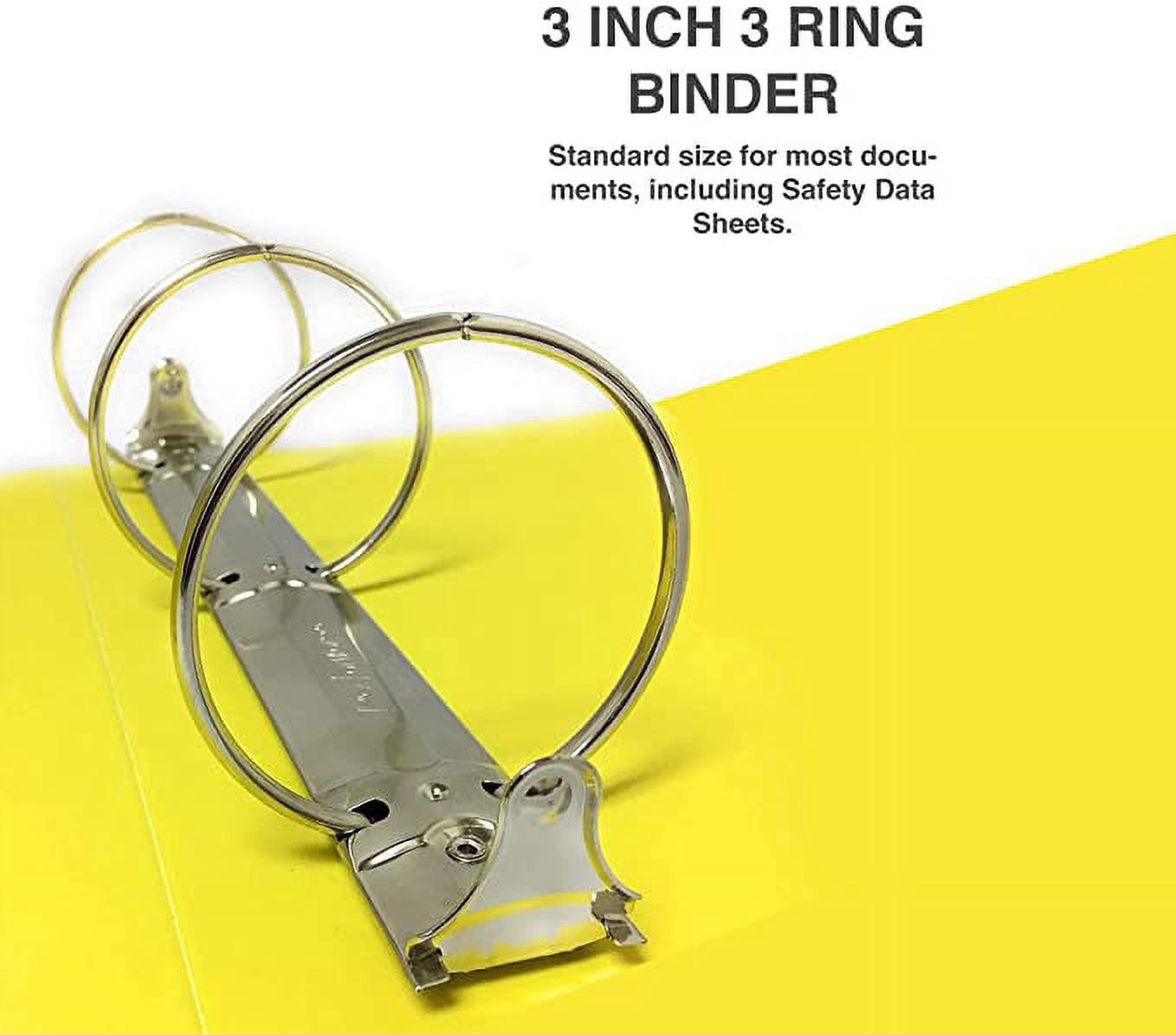 SDS Binder, Heavy Duty 3 Ring Binder 3 Inch, English Spanish Bilingual, 600 Safety Data Sheets Capacity, Pack of 2