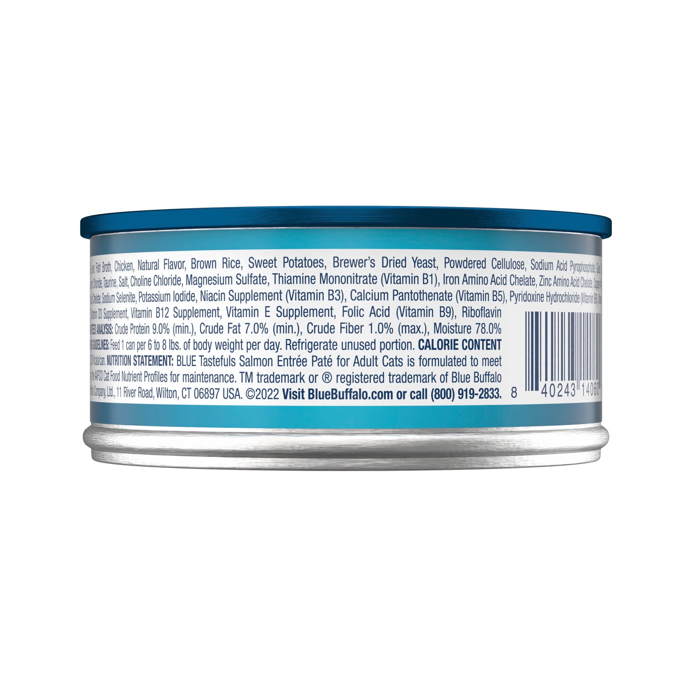 Blue Buffalo Tastefuls Wet Cat Food Paté, Made with Natural Ingredients, Salmon Entrée, 5.5-oz. Can