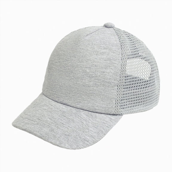 KPOPLK Toddler Baseball Hat with Mesh Adjustable Dinosaur Printed Trucker Hat Outdoor Beach Summer Sun Cap for Kid Boy(1-3 Years,Light Gray)