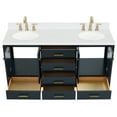 thumbnail image 5 of ARIEL Cambridge 66 Inch Double Oval Sink Bathroom Vanity With Carrara White Quartz Countertop 1.5 Edge In Midnight Blue, 5 of 7