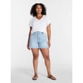 thumbnail image 2 of Terra & Sky Women's Plus High Rise A Line Denim Shorts, 5" Inseam, Sizes 16W-26W, 2 of 5
