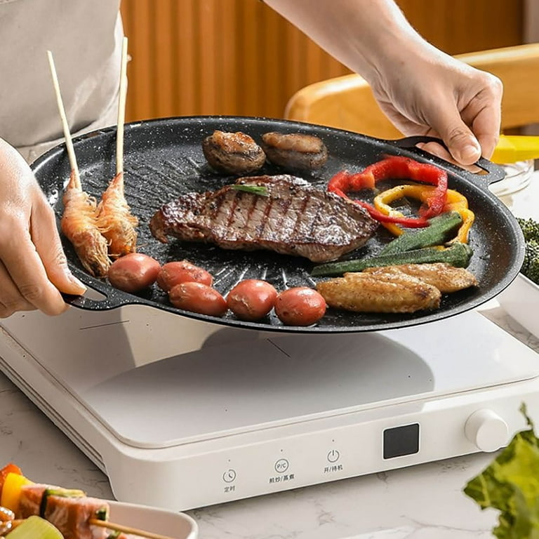 Grillpan met Anti-aanbaklaag, Grillplaat met Inductiekookplaat en