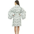 thumbnail image 5 of Bimba Women's Leaf Printed Kimono Robe Full Sleeve Cotton Poplin Cover Up - 14, 5 of 6
