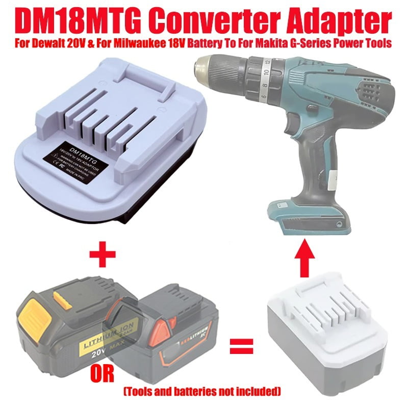 DM18MTG Battery Adapter for De*walt 20V for Mil*wau*kee 18V Li-ion Battery Convert To Work for Ma*kita G Series Power Tools BL1820B BL1813G