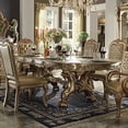 thumbnail image 3 of ACME Dresden Dining Table with Trestle Pedestal - - Gold Patina & Bone, 3 of 5