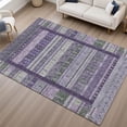 thumbnail image 6 of Addison Rugs Mayfield Premium Machine Washable Transitional Stripes Purple Rectangle Rug, 3' x 5', 6 of 6