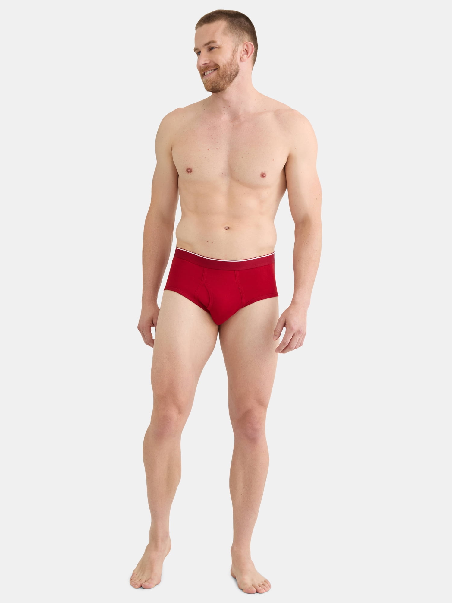 George Men's Cotton Blend Stretch Mid-Rise Brief, 6-Pack, Sizes S-2XL