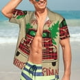 thumbnail image 5 of Lsque Christmas Vintage Red Truck pattern Hawaiian Shirt for Men, Unisex Summer Beach Casual Short Sleeve Button Down Shirts-3X-Large, 5 of 9