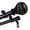 Black, variant on InStyleDesign Leah 1 inch Diameter Adjustable Double Curtain Rod
