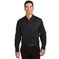 thumbnail image 2 of Port Authority Adult Male Men Plain Long Sleeves Shirt Black 4X-Large, 2 of 2