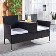 thumbnail image 2 of SAFAVIEH Viora Outdoor Patio Loveseat, Black/White, 2 of 14