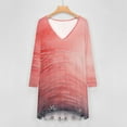 thumbnail image 4 of Watercolor Red Brick Wall Sunlight Long Sleeve Dresses For Women Vintage Elegant Party Dress Oversized V-neck Dress S-8XL, 4 of 7