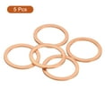 thumbnail image 3 of Uxcell M22 Flat Washer, 5 Pack Copper Ring Washers 28mm OD Metal Sealing Gasket Ring, 3 of 6