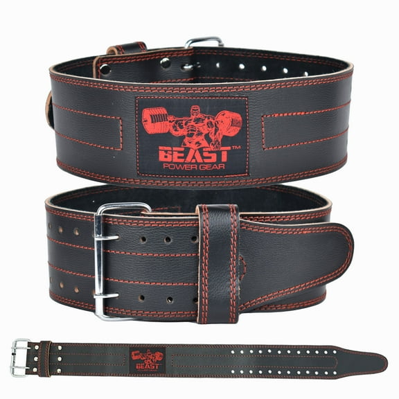 Beastpowergear Weight Lifting Belt for Men & Women Powerlifting Leather Belts, Back Support & Stability for Gym, Weightlifting, Strength Training, CrossFit, Squat, Deadlift Belt