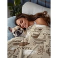 thumbnail image 6 of Queen Size Flat Sheet Only, Coffee Soft Brushed Microfiber Bed Sheets, Beige Farmhouse Retro Beans Latte Tea Cup Funny Hotel Quality Breathable Bedding Top Sheet, Easy Care, 90"x102", 6 of 9