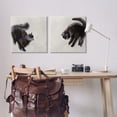 thumbnail image 3 of Stupell Industries Fuzzy Black Cats on Beige Animals Painting Wrapped Canvas Art Print Wall Art, 24 x 24, Set of 2, 3 of 8