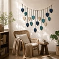 thumbnail image 6 of Handwoven Boho Leaf Wall Hanging with Wooden Beads and Layered Tassels, Cotton Macrame Tapestry for Bedroom Living Room Hotel Rustic European Decor, 6 of 7