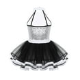 thumbnail image 2 of Yartina Girls Mock Neck Bowtie Sparkly Sequins Sleeveless Ballet Dance Leotard Tutu Dress Costume White 10, 2 of 6