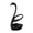 Black, variant on White Desk Decor Swan Shaped Toothbrush Case Pen Holder Fruit Fork Coffee Spoon Cutlery Rack